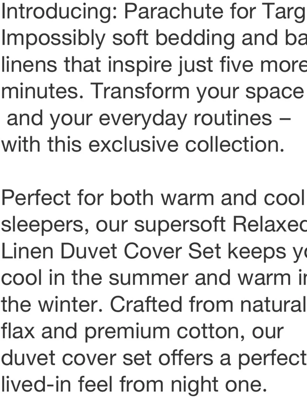 PARACHUTE NWT Full/Queen Relaxed Linen Duvet Cover & Sham Set -Parchment